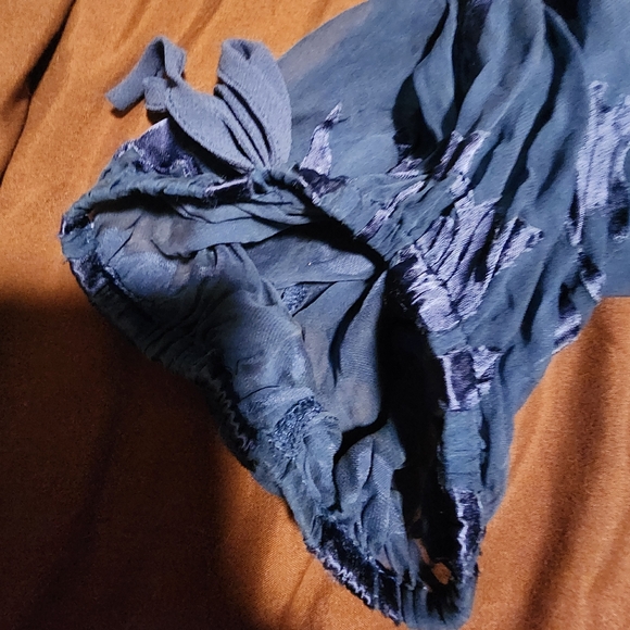 Whbm silk off shoulder dark blue blouse size XL - Picture 5 of 7